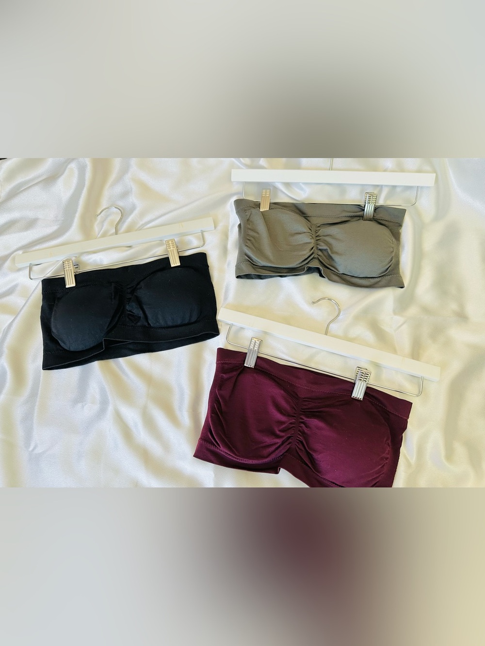 Izod Bandeau Strapless Bras in Black, Olive, Burgundy